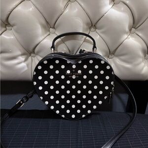 Kate Spade Black and White Heart Crossbody Bag